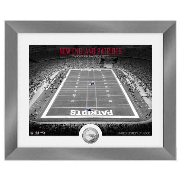 Obraz New England Patriots NFL Art Deco Stadium Silver Coin