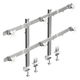 ICY BOX Diamond Stand 666 stříbrná / Držák monitoru / pro 6 monitorů / VESA 75x75, 100x100 mm / nosnost 48 kg (61219)
