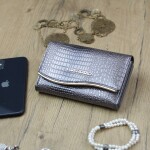 Elegantní dámská kožená peněženka Trof, šedá