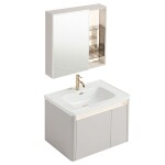 REA - Sada koupelnového nábytku s umyvadlem Sora DE07-60 Beige 60CM REA-M0607