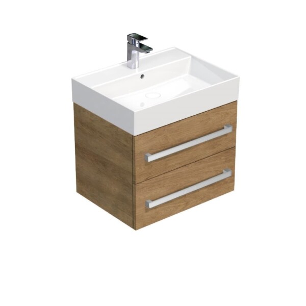 Koupelnová skříňka s umyvadlem SAT Cube Way 60x47,5x46 cm dub Hickory CUBE46602DHSAT CUBE46602DHSAT
