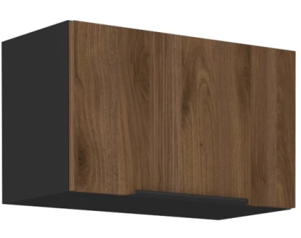 Horní výklopná kuchyňská skříňka Monza, 60 cm, ořech/černá