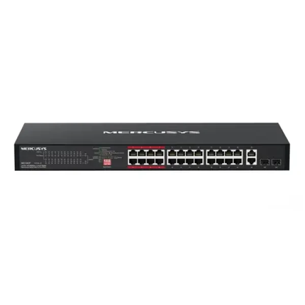 Mercusys MS126CP / Switch / 24x PoE+ 10/100 / 2x Gigabit Uplink / do racku (MS126CP)