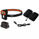 LED čelovka s magnetem a nabíjecí stanicí