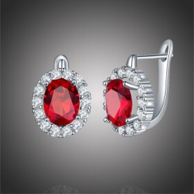 Náušnice Swarovski Elements Fiona Ruby, Červená