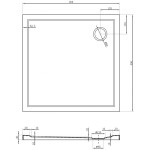 MEXEN - Flow Sprchová vanička čtvercová slim 95 x 95, černá mat 46S709595