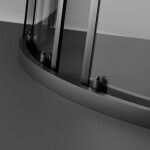 BESCO - Set čtvrtkruhový kout ZARYA BLACK + vanička AXIM STONE EFFECT - Barva rámu - Černá, Rozměr A - 90, Rozměr B - 90, Výplň - Čiré bezpečnostní sklo - 5 mm BCZBAXS90190