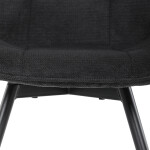 Židle jídelní, černá látka, černý kov, otočný mechanismus 90°/90° (L/P) - funkce reset