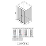 CERANO - Sprchový kout Antelo L - L/P - 6 mm - černá matná, transparentní sklo - 96x70 - otočný CER-666568