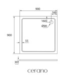 CERANO - Sprchová vanička samonosná čtvercová Piato - litý mramor - bílá lesklá - 90x90 - s nožičkami CER-680574