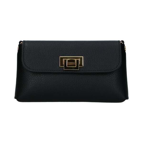 Stylová dámská kožená crossbody kabelka Clara, černá