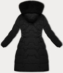 Černá dámská bunda pro přechodné období s páskem J Style (16M9176-392) odstíny černé L (40)