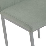 Židle jídelní, zelená látka, šedé kovové nohy