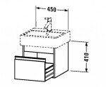 DURAVIT - Ketho Umyvadlová skříňka 41x45x44 cm, 1 zásuvka, lesklá bílá KT668502222