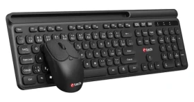 C-TECH WLKMC-05 Quallis černá / Bezdrátový combo set s myší / 2,4 GHz / CZ/SK / USB (WLKMC-05B)