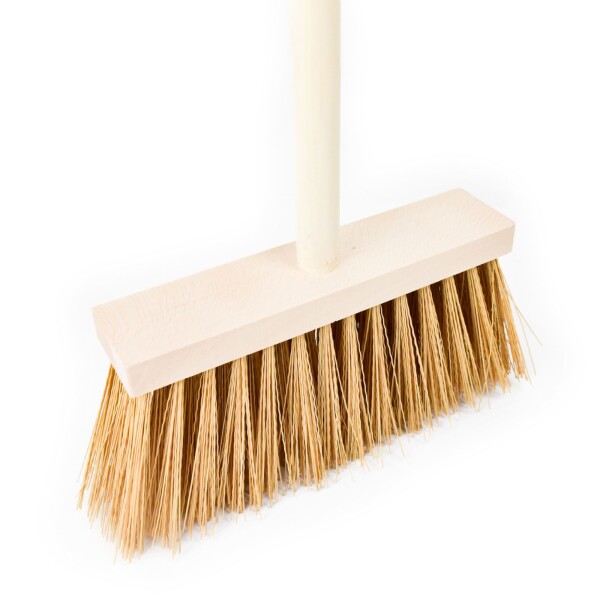 Koště průmyslové, 25x6cm, s násadou 120cm, vlákno 12cm PET žluté