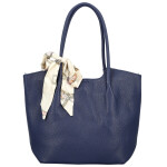 Módní dámská koženková kabelka na rameno Nenet, tmavě modrá