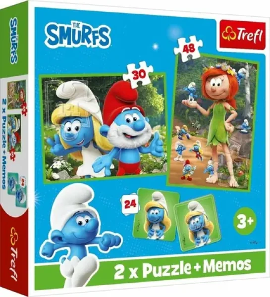 Trefl - Puzzle - Sada 3v1 Šmoulové (2x puzzle + pexeso)