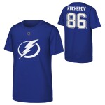 Outerstuff Dětské tričko Nikita Kucherov #86 Tampa Bay Lightning NHL Flat Name & Number Short Sleeve Cotton Velikost: Dětské XL (170 – 176)