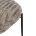 Židle jídelní, lanýžová látka, černé kovové nohy.