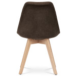 Židle jídelní, hnědá látka, nohy bukové dřevo