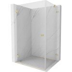 MEXEN/S - Lunar-B sprchový kout dveře křídlové levá 85 x 70, transparent, zlato kartáčovaná 832-085-070-55-00-L