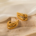 ELENYS Twist Gold – pozlacené náušnice 18K žluté zlato