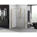 MEXEN/S - Exo sprchový kout skládací dveře 100 x 90, transparent, zlato 816-100-090-50-00