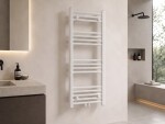 CERANO - Koupelnový radiátor Benito - středové připojení 50mm/boční - 343 W - bílá lesklá - 1000x450 mm CER-557302