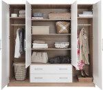 Šatní skříň Smart SR1 Varianta: Se zrcadlem, Barva korpusu + barva dveří: Dub sonoma + Bílá