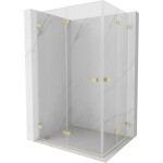MEXEN/S - Lunar-F Duo sprchový kout skládací dveře 95 x 90, transparent, zlato kartáčovaná 836-095L-090P-55-00