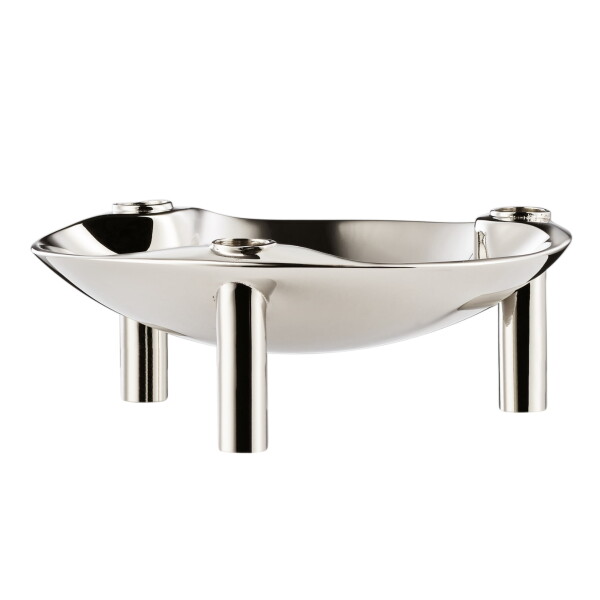 Stoff Nagel Designová miska se svícny STOFF Nagel Chrome, stříbrná barva, kov