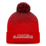 Fanatics Pánská Zimní Čepice Chicago Blackhawks Iconic Gradiant Beanie Cuff with Pom Athletic Red-Black