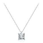 Stříbrný dvojitý náhrdelník Cristy 1 ct MOISSANITE + CERTIFIKÁT, Stříbrná 40 cm + 5 cm (prodloužení) certifikát GRA, hadřík na čištění stříbra, dárková krabička