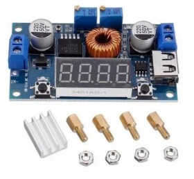 Step-down měnič XL4015 4–40V na 1.5–37V, 5 A / 75 W, multifunkční displej, CC/CV režim, USB-C