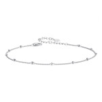 Elenys stříbrný pozlacený řetízek na nohu – jemné kuličky elegance 18K bílé zlato