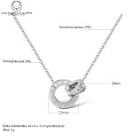 Ocelový náhrdelník se zirkony Alison - chirurgická ocel, Stříbrná 43 cm + 5 cm (prodloužení)