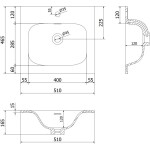 MEXEN/S - Orio koupelnová skříňka 50 cm s umyvadlem Vela, 2 zásuvky, grafit mat/bílá mat 91A10-05047-2-BFF66-W23M01
