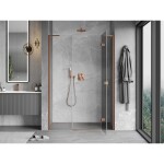 MEXEN/S - Mist-H L sprchové dveře křídlové pravé 125, transparent, měď kartáčovaná 8A5L-125-001-65-00-P
