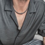 Pánský ocelový náhrdelník Lion - přívěsek s motivem lva, Stříbrná 60 cm