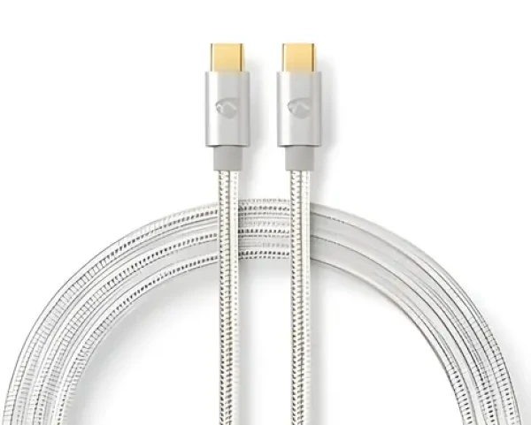 Nedis USB-C - USB-C / Kabel / USB 3.2 Gen 1 / 60 W / 4K 60Hz / 5 Gbps / 2 m / Opletený (CCTB64700AL20)