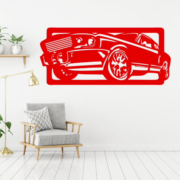 Samolepka Auto Ford Mustang Barva: červená, Velikost: 100 x 43 cm