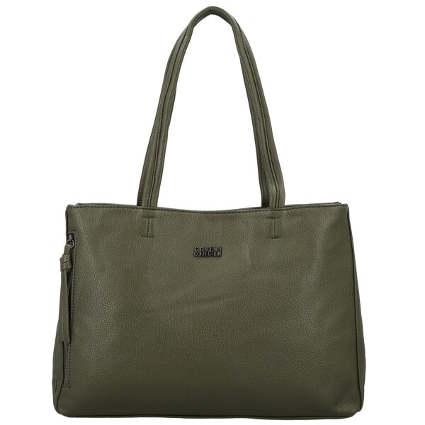 Módní dámská koženková kabelka na rameno Coveri Temari, tmavě zelená