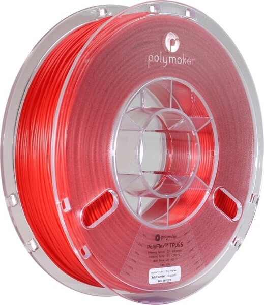 PolyFlex TPU-95A filament červený 1,75 mm Polymaker 750 g