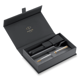 Dárková kazeta Parker Sonnet Stainless Steel GT - sada kuličkové pero a pouzdro