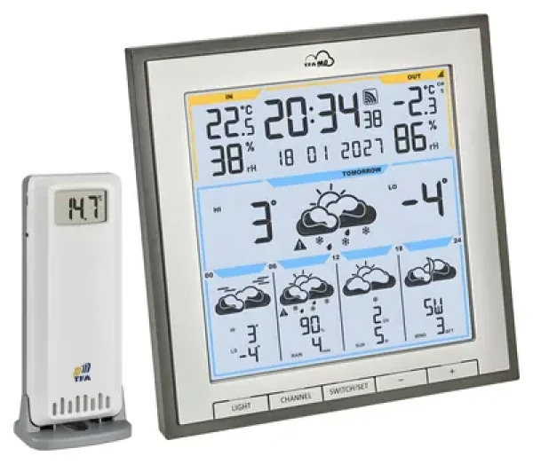 Rozbaleno - TFA 35.8105.10 ID-08 / Meteostanice / WiFi / předpověď počasí 5 dní / bezdrátové čidlo / rozbaleno (35.8105.10.rozbaleno)