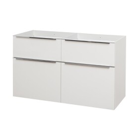 Mereo Mailo, koupelnová skříňka 120 cm, bílá, elox AL madlo CN513SN