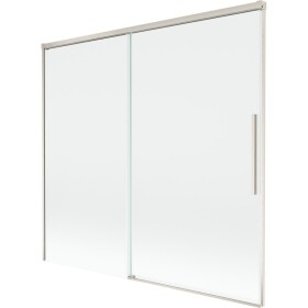 MEXEN/S - Rox vanová zástěna 2-křídlová posuvná 170 x 150, transparent, nikl kartáčovaný 8C9-170-001-97-00