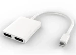PremiumCord adaptér mini DisplayPort - 2x DisplayPort / rozšíření + zrcadlení obrazu / 4K*2K@30Hz (kportadm17)