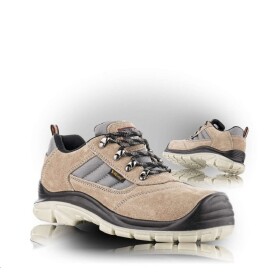 VM Obuv Polobotka ROMA 2665 - S1, pracovní s ocelovou špicí kožená v kombinaci s textilem 44 hnědá